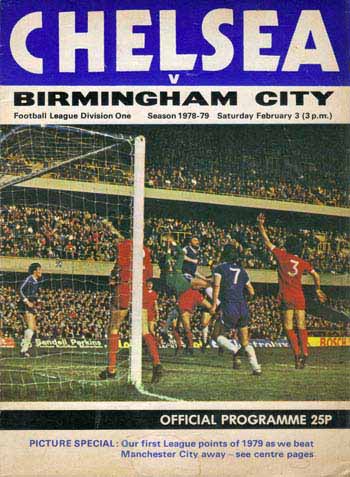 programme cover for Chelsea v Birmingham City, 3rd Feb 1979