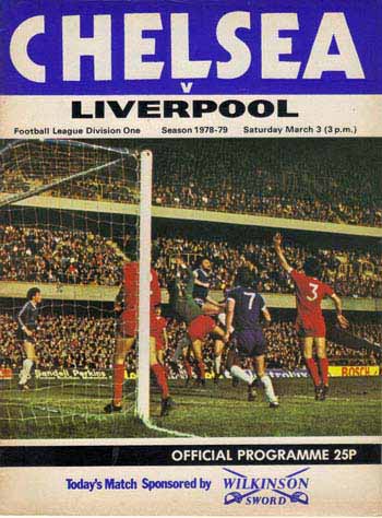 programme cover for Chelsea v Liverpool, 3rd Mar 1979