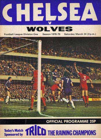programme cover for Chelsea v Wolverhampton Wanderers, Saturday, 24th Mar 1979