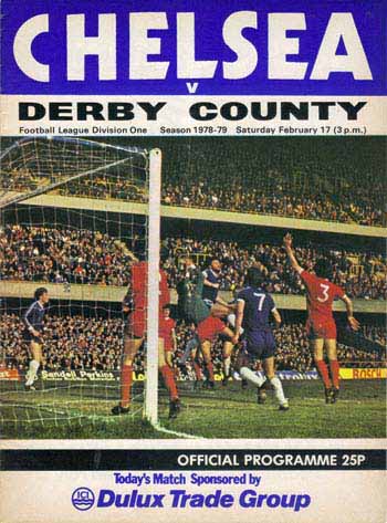 programme cover for Chelsea v Derby County, 4th Apr 1979