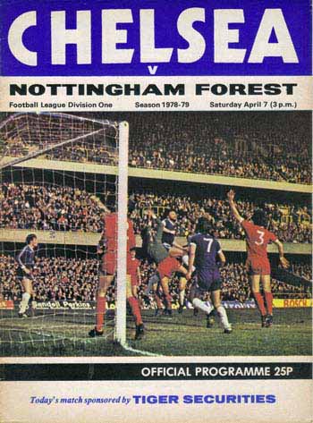 programme cover for Chelsea v Nottingham Forest, 7th Apr 1979