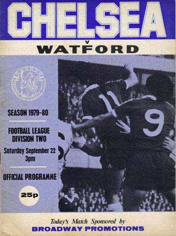 programme cover for Chelsea v Watford, Saturday, 22nd Sep 1979