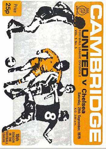 programme cover for Cambridge United v Chelsea, Saturday, 29th Sep 1979