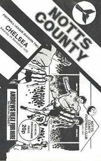 programme cover for Notts County v Chelsea, Saturday, 24th Nov 1979