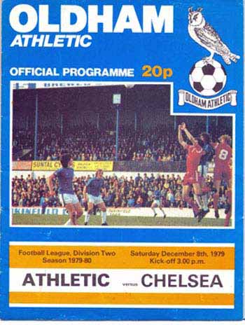 programme cover for Oldham Athletic v Chelsea, 8th Dec 1979