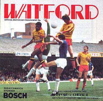 programme cover for Watford v Chelsea, Saturday, 9th Feb 1980