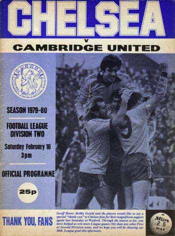 programme cover for Chelsea v Cambridge United, 16th Feb 1980
