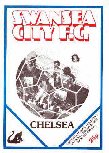 programme cover for Swansea City v Chelsea, 26th Apr 1980