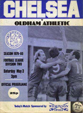 programme cover for Chelsea v Oldham Athletic, 3rd May 1980