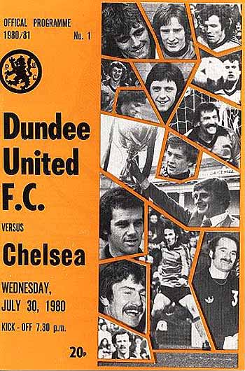 programme cover for Dundee United v Chelsea, Wednesday, 30th Jul 1980