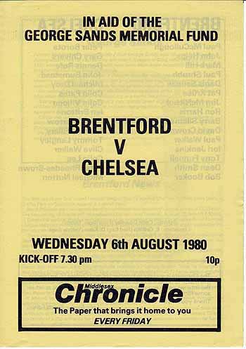 programme cover for Brentford v Chelsea, Wednesday, 6th Aug 1980