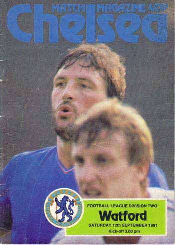 programme cover for Chelsea v Watford, Saturday, 12th Sep 1981