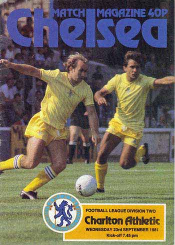 programme cover for Chelsea v Charlton Athletic, 23rd Sep 1981