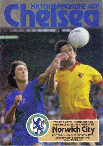 programme cover for Chelsea v Norwich City, 26th Sep 1981