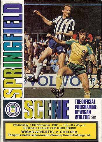 programme cover for Wigan Athletic v Chelsea, 11th Nov 1981