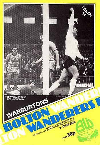 programme cover for Bolton Wanderers v Chelsea, 16th Jan 1982