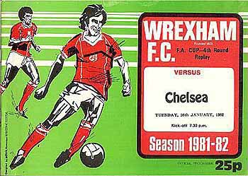 programme cover for Wrexham v Chelsea, Tuesday, 26th Jan 1982
