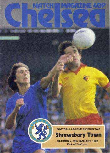 programme cover for Chelsea v Shrewsbury Town, 30th Jan 1982