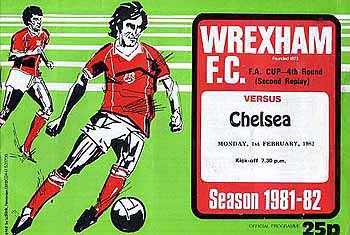 programme cover for Wrexham v Chelsea, 1st Feb 1982