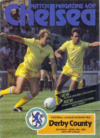 programme cover for Chelsea v Derby County, 24th Apr 1982