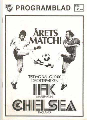 programme cover for IFK Mariehamn v Chelsea, 3rd Aug 1982