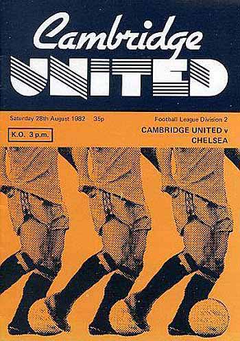 programme cover for Cambridge United v Chelsea, 28th Aug 1982