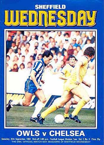 programme cover for Sheffield Wednesday v Chelsea, Saturday, 25th Sep 1982