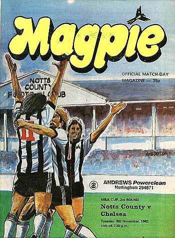 programme cover for Notts County v Chelsea, Tuesday, 9th Nov 1982