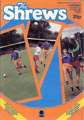 programme cover for Shrewsbury Town v Chelsea, 1st Jan 1983