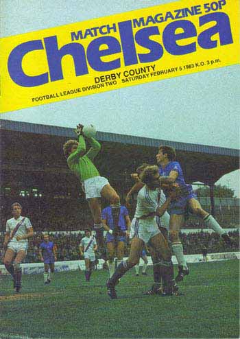 programme cover for Chelsea v Derby County, 5th Feb 1983