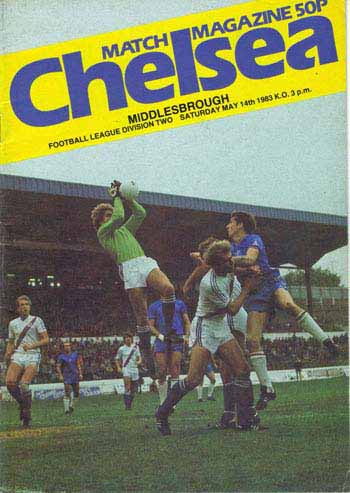 programme cover for Chelsea v Middlesbrough, 14th May 1983