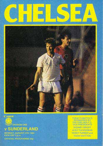 programme cover for Chelsea v Sunderland, Monday, 27th Aug 1984