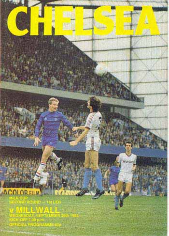 programme cover for Chelsea v Millwall, Wednesday, 26th Sep 1984