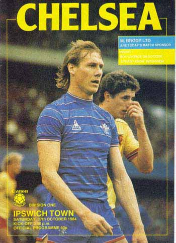 programme cover for Chelsea v Ipswich Town, Saturday, 27th Oct 1984