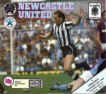 programme cover for Newcastle United v Chelsea, Saturday, 10th Nov 1984