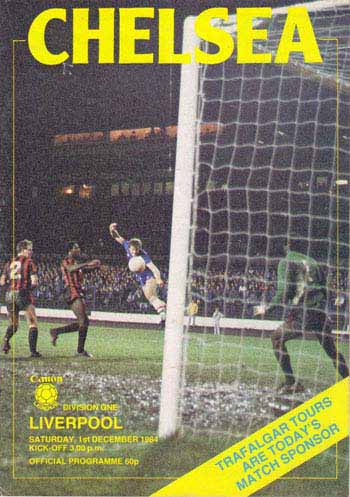 programme cover for Chelsea v Liverpool, 1st Dec 1984