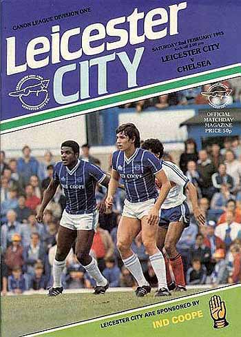 programme cover for Leicester City v Chelsea, Saturday, 2nd Feb 1985