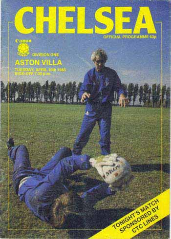 programme cover for Chelsea v Aston Villa, Tuesday, 16th Apr 1985