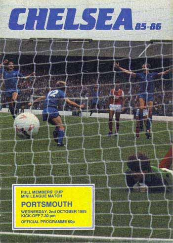 programme cover for Chelsea v Portsmouth, 2nd Oct 1985