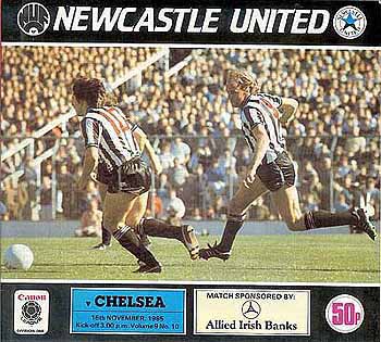 programme cover for Newcastle United v Chelsea, Saturday, 16th Nov 1985