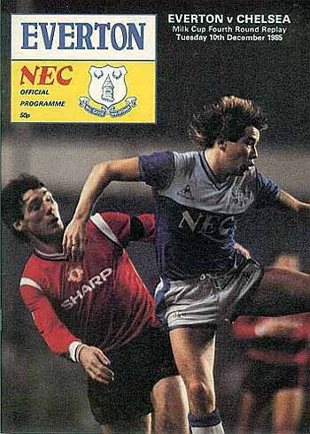 programme cover for Everton v Chelsea, Tuesday, 10th Dec 1985