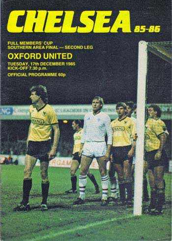 programme cover for Chelsea v Oxford United, Tuesday, 17th Dec 1985