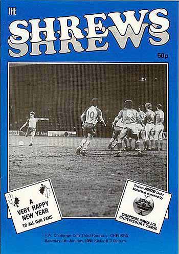 programme cover for Shrewsbury Town v Chelsea, 4th Jan 1986