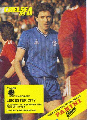 programme cover for Chelsea v Leicester City, Saturday, 1st Feb 1986