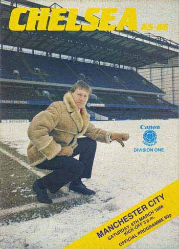 programme cover for Chelsea v Manchester City, Saturday, 8th Mar 1986