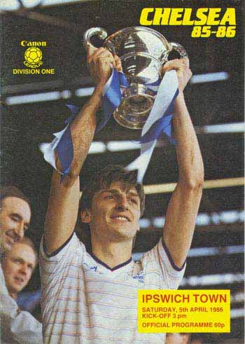 programme cover for Chelsea v Ipswich Town, 5th Apr 1986