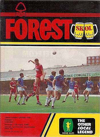 programme cover for Nottingham Forest v Chelsea, Saturday, 12th Apr 1986
