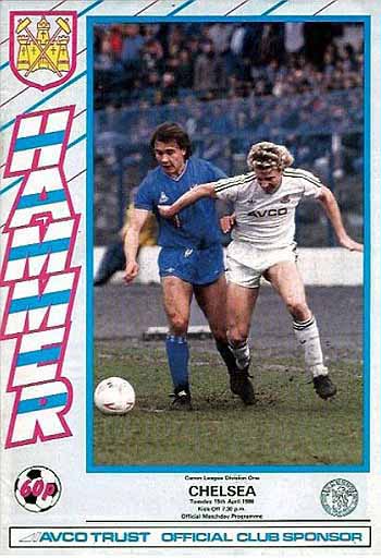 programme cover for West Ham United v Chelsea, Tuesday, 15th Apr 1986