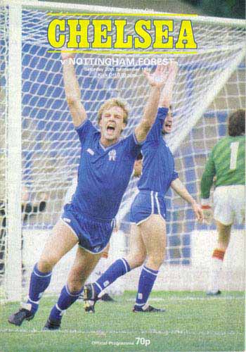 programme cover for Chelsea v Nottingham Forest, Saturday, 20th Sep 1986
