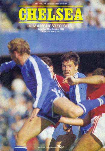 programme cover for Chelsea v Manchester City, Saturday, 18th Oct 1986